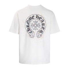CHH Heart T Shirts Summer Horseshoe Print Short Sleeve T-Shirt