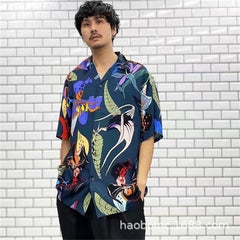 GUILTYPARTIES TIGER Shirts 22ss HAWAIIAN SHIR Hawaiian Short Sleeve Shirt Men