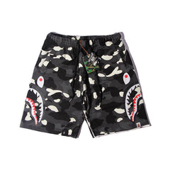 Bathing ape Bape Shorts Camo luminous shark side print five-point pants straight beach pants