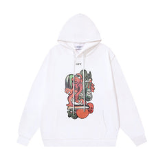 OW monster arrow pattern pullover hooded sweater