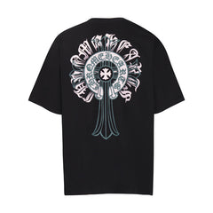 CHH Heart T Shirts Cross Print Short Sleeve T-Shirt Loose