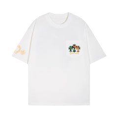 CHH Heart T Shirts Cross Color Printed Short Sleeve T-Shirt Loose