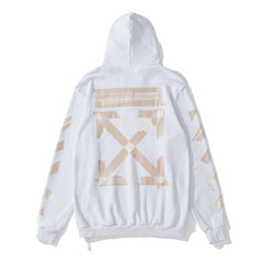OFF airport strip arrow pattern pullover hooded sweater