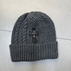CHH Heart Beanie Twist Wool Knitted Hat Ear Protector Headcap