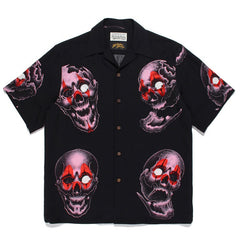 GUILTYPARTIES TIGER Shirts 22SS 56 TATTOO STUDIO Tattooed Skull Hawaiian Short Sleeve Shirt Men
