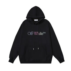 OW oil painting angel pattern pullover hooded sweater