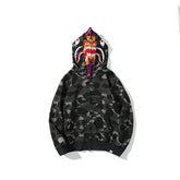 Bathing Ape Bape Hoodie Camouflage Shark Tiger Head Double Hat Sweater
