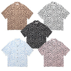 GUILTYPARTIES TIGER Shirts 24ss LEOPARD SHIRT Leopard print Hawaiian short-sleeved shirt men