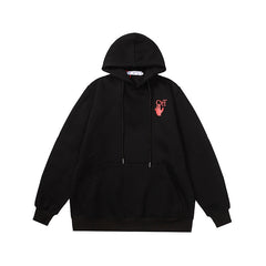 Off White hoodie with a shining star arrow pattern fleece hoodie
