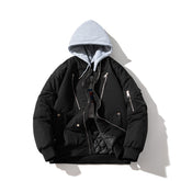 Mens Vintage Jackets Fall/Winter Air Force Pilot Jacket Hooded Baseball Uniform