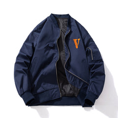 Mens Vintage Jackets Letter Embroidery Loose Baseball Flight Suit