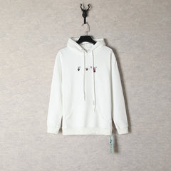 Off White hoodie acrylic hand painted graffiti arrow pattern pullover hooded