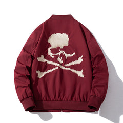 Mens Vintage Jackets Dark Baseball Uniform Bomber Jacket