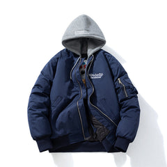 Men Vintage Jackets Jacket Embroidered Bomber Jacket Hooded Couple Baseball Uniform