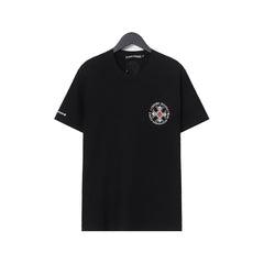 CHH Heart T Shirts Croix Cross Leather Printed Short Sleeve T-Shirt