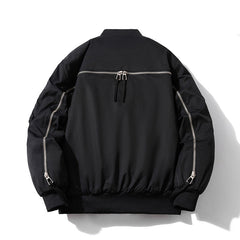 Mens Vintage Jackets Zip Baseball Collar Thermal Bomber Jacket