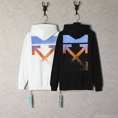 Off White hoodie Color gradual change Arrow pattern Pullover Hood