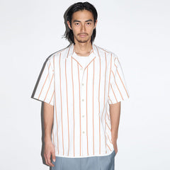 GUILTYPARTIES TIGER Shirts Striped color-matching rayon Hawaiian short-sleeved shirt Beach resort shirt