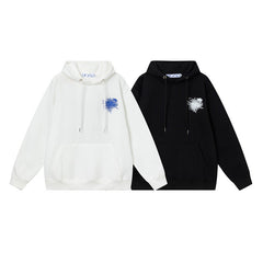 Off White hoodie graffiti yarn arrow pattern pullover hooded