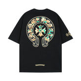 CHH Heart T Shirts Cross Color Printed Short Sleeve T-Shirt Loose