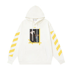 OW Angel Caravaggio diagonal striped arrow print hooded sweater
