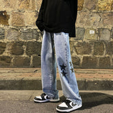 Men Jeans Spring and Autumn Wide Leg Trousers Hip Hop Retro Pants