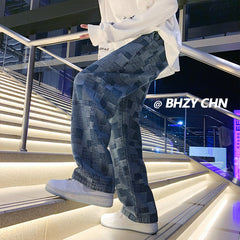 Men Jeans Spring Jeans Men's Straight Wide-Leg Pants