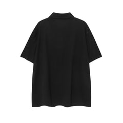 CHH Heart T Shirts Sanskrit horseshoe print lapel polo shirt versatile short sleeve