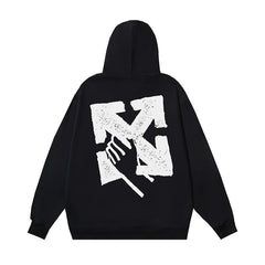 OW 手掌箭头图案连帽卫衣