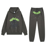 Sp5der Hoodie Spider Web Velvet Padded Hooded Sweatshirt