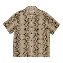 GUILTYPARTIES TIGER Shirts PYTHON OPEN COLLAR SHIRT Snake print short-sleeved shirt men