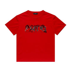 Amiri T Shirt Letter Sketch Casual round Neck Short Sleeves T-shirt