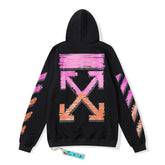 Off White hoodie pink orange gradual change arrow pattern hooded