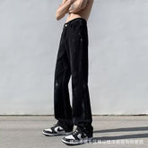 Men Jeans Inkjet Jeans Summer Slim-Fitting Straight Pants