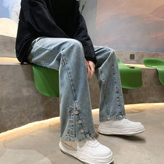 Men Jeans Embroidered Jeans Men's Spring/Summer Hip Hop Straight-Leg Pants