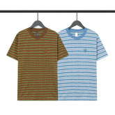 CHH Heart T Shirts Poison Home Stripe Jacquard Embroidery Short Sleeve Couple T-Shirt
