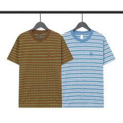 CHH Heart T Shirts Poison Home Stripe Jacquard Embroidery Short Sleeve Couple T-Shirt