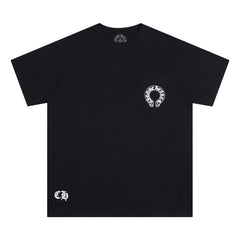 CHH Heart T Shirts Cross Color Printed Short Sleeve T-Shirt Loose