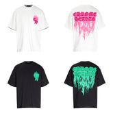 CHH Heart T Shirts Croix Flame Sanskrit Embroidery Printed T-Shirt Fashion Short Sleeve