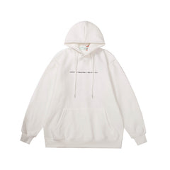 OW Flower Arrow Pattern Fleece Pullover Hooded Sweatshirt