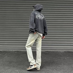 Men Jeans Vintage Jeans Summer Distressed Straight Bootleg Pants