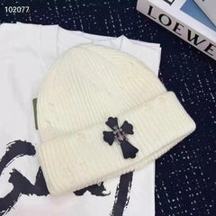 CHH Heart Beanie Ripped Cross Knitted Hat Warm Hat Wool