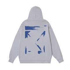 OW graffiti arrow print pattern pullover hooded sweater