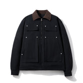 Men Vintage Jackets Vintage Tooling Jacket Women's Casual Lapel Padded Cotton