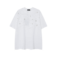 CHH Heart T Shirts CH Gypsy Hot Diamond Cross Crew Neck Short Sleeve T-Shirt