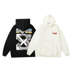Off White hoodie boa pattern arrow fleece hooded
