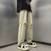 Men Jeans Ripped Jeans Men Vintage Oversize Straight Loose Pants