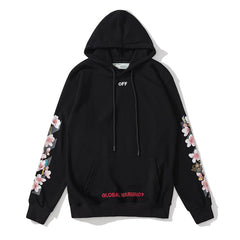 Off White hoodie Bee Flower Arrow pattern hooded