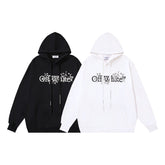 OW floral logo pattern print hooded sweater