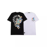 CHH Heart T Shirts Croix Cross Color Leather Printed Short Sleeve T-Shirt